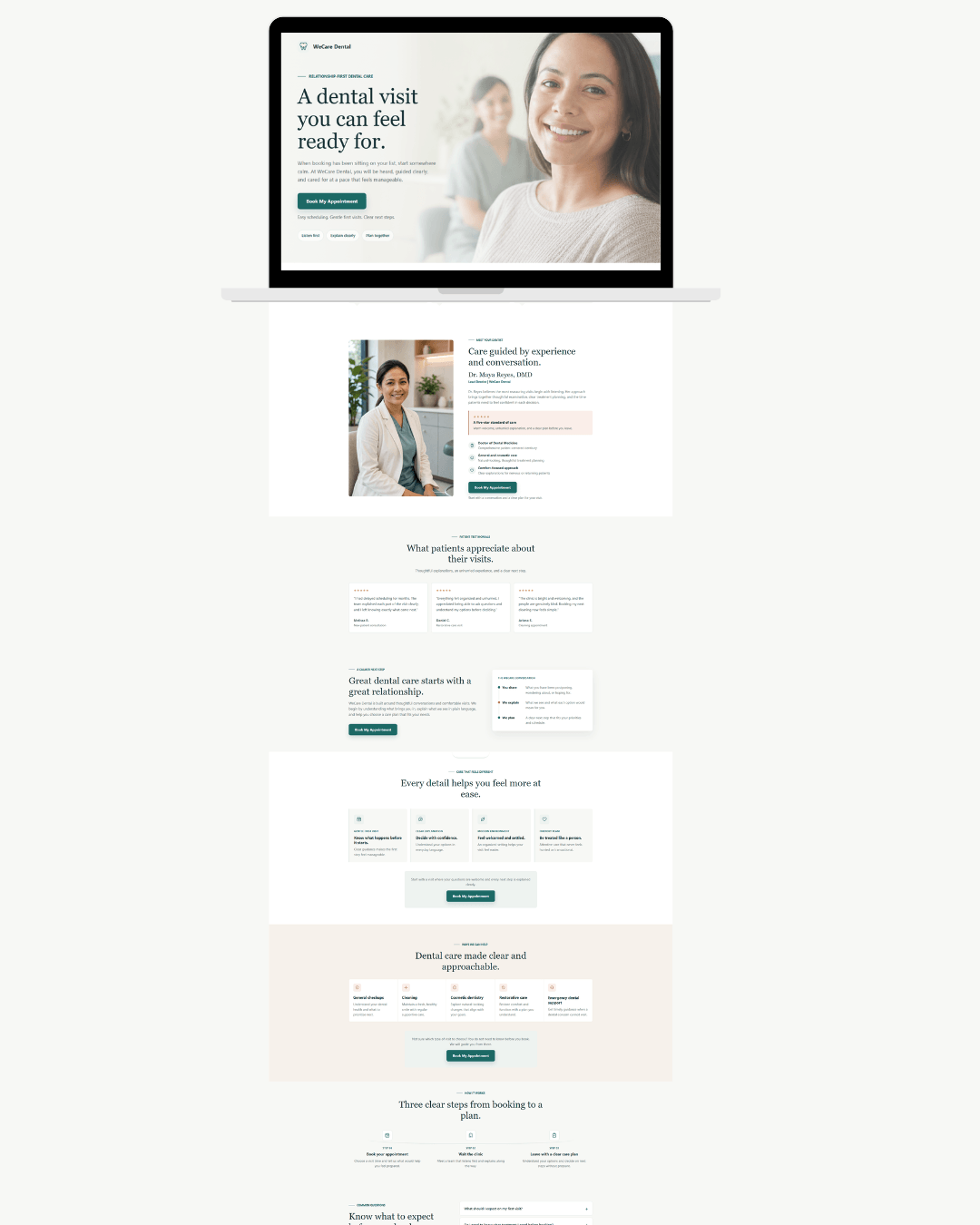 Dental appointment funnel mockup