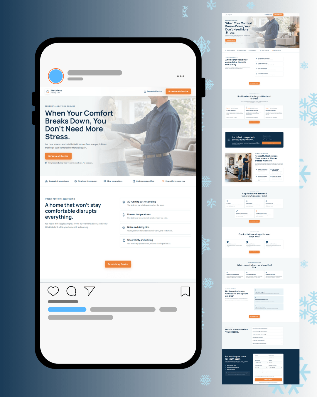HVAC service funnel mockup